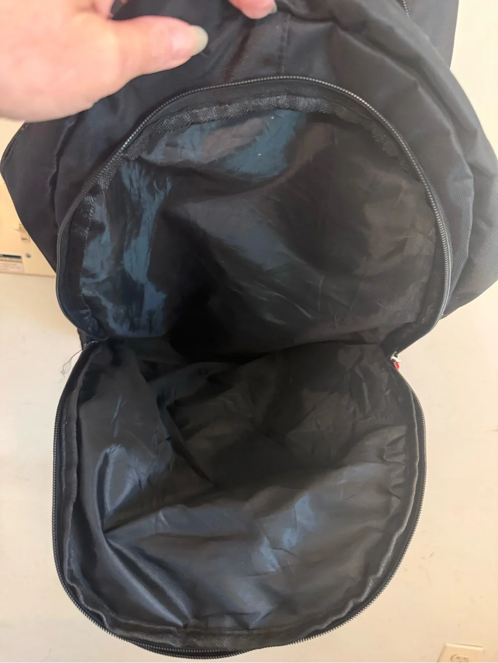 Black Men's Backpack with Red Accents